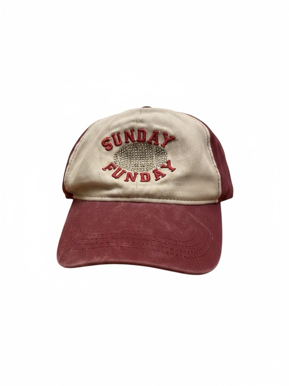 Sincerely Jules Two-Tone 'Sunday Funday' Cap & 2 Football Scrunchies NWT